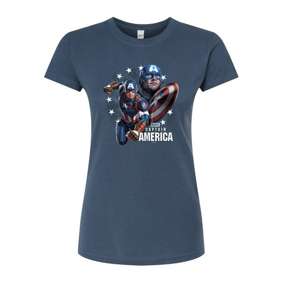 Marvel Captain America - Collage - Juniors Fitted Graphic T-Shirt