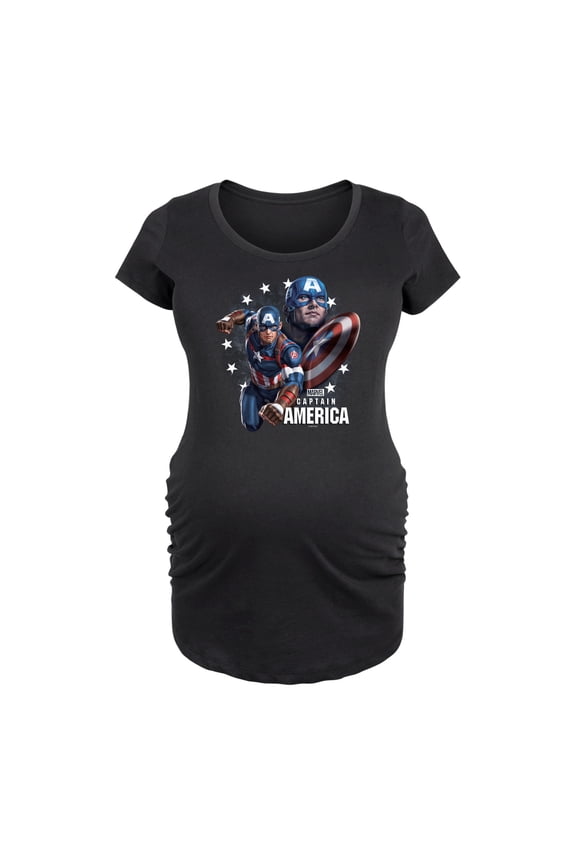 Captain America - Collage - Maternity Scoop Neck Graphic T-Shirt