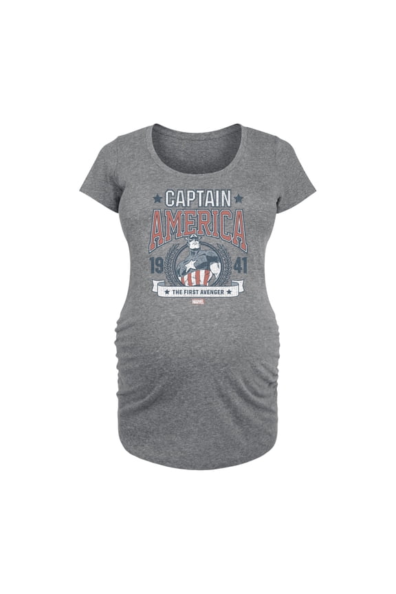 Captain America - Collegiate - Maternity Scoop Neck Graphic T-Shirt