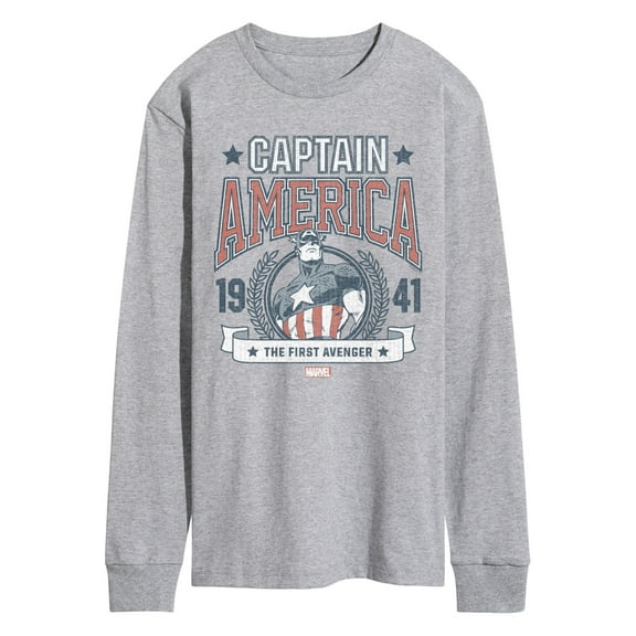 Marvel Captain America - Collegiate - Men's Long Sleeve Graphic Tee