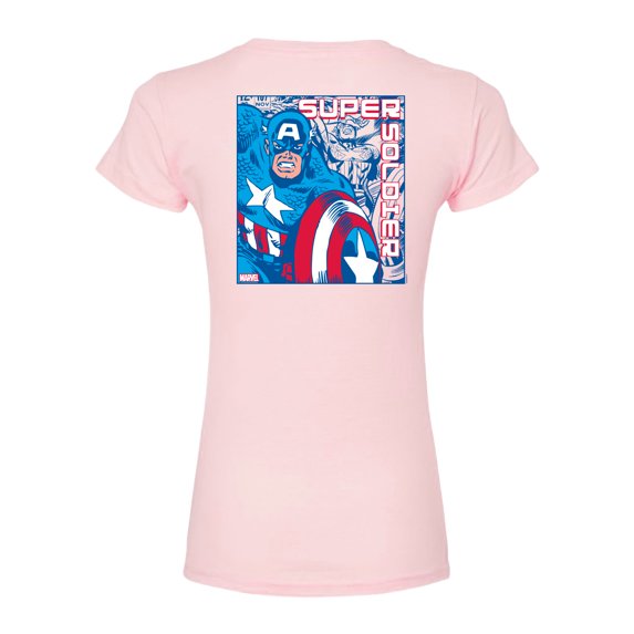 Marvel Captain America - Comic Book - Juniors Fitted Graphic T-Shirt