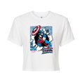 thumbnail image 1 of Marvel Captain America - Comic Book Panels - Juniors Cropped Graphic T-Shirt, 1 of 5