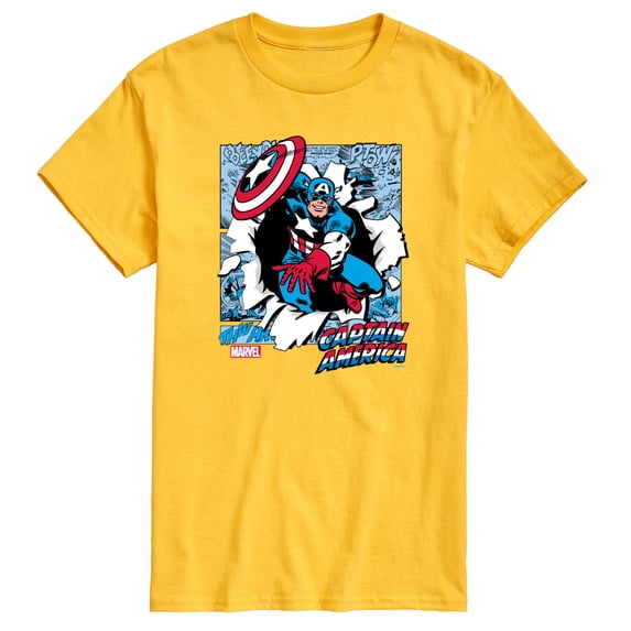 Marvel Captain America - Comic Book Panels - Men's Short Sleeve Graphic Tee