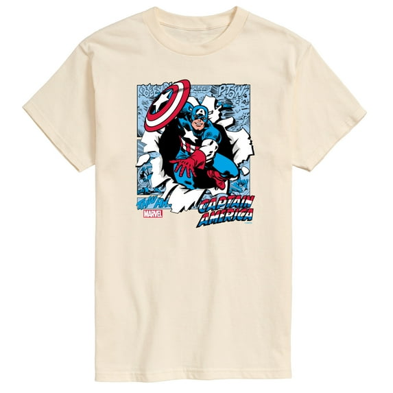 Marvel Captain America - Comic Book Panels - Men's Short Sleeve Graphic Tee