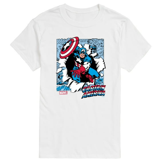 Marvel Captain America - Comic Book Panels - Men's Short Sleeve Graphic Tee