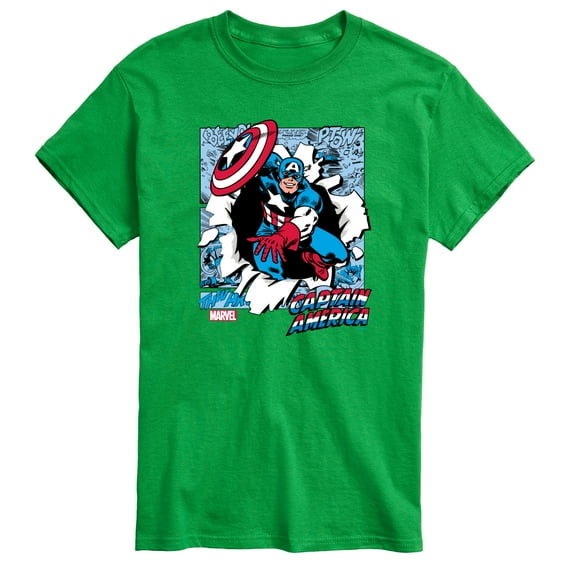 Marvel Captain America - Comic Book Panels - Men's Short Sleeve Graphic Tee