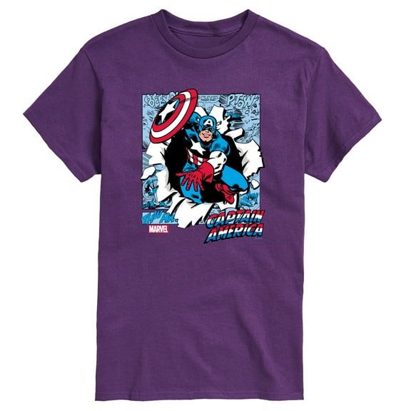 Marvel Captain America - Comic Book Panels - Men's Short Sleeve Graphic Tee