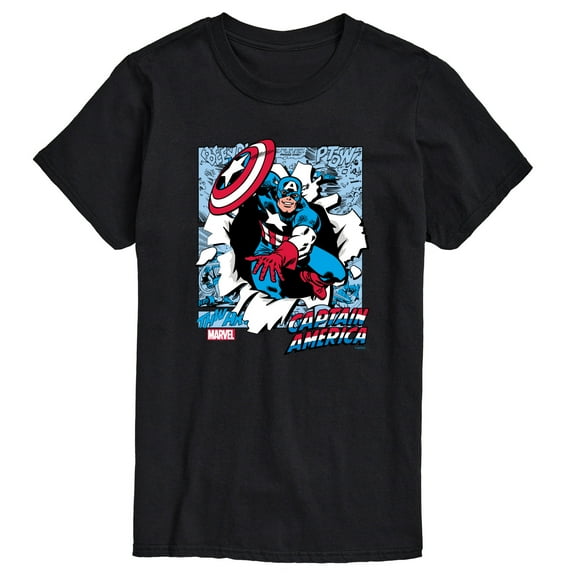 Marvel Captain America - Comic Book Panels - Men's Short Sleeve Graphic Tee