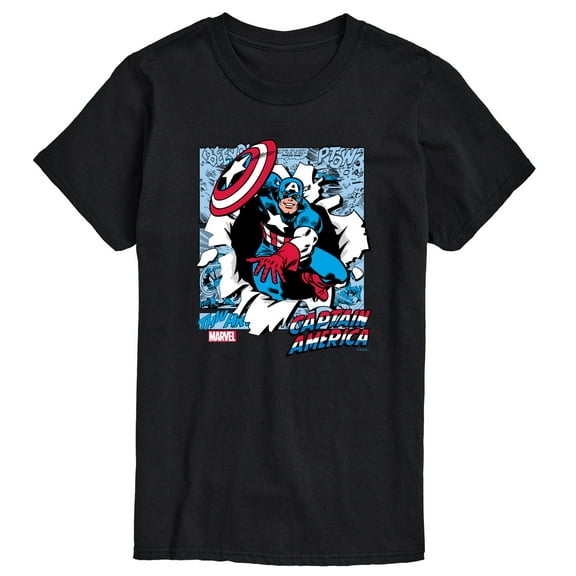 Marvel Captain America - Comic Book Panels - Men's Short Sleeve Graphic Tee