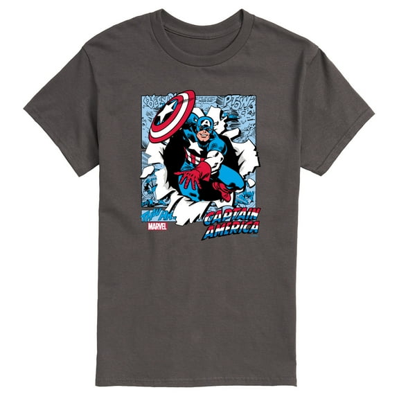 Marvel Captain America - Comic Book Panels - Men's Short Sleeve Graphic Tee