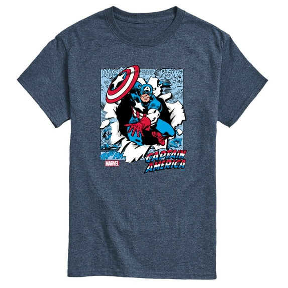 Marvel Captain America - Comic Book Panels - Men's Short Sleeve Graphic Tee
