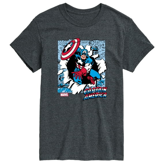 Marvel Captain America - Comic Book Panels - Men's Short Sleeve Graphic Tee