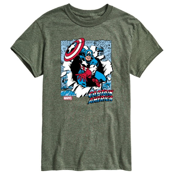 Marvel Captain America - Comic Book Panels - Men's Short Sleeve Graphic Tee