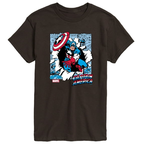 Marvel Captain America - Comic Book Panels - Men's Short Sleeve Graphic Tee