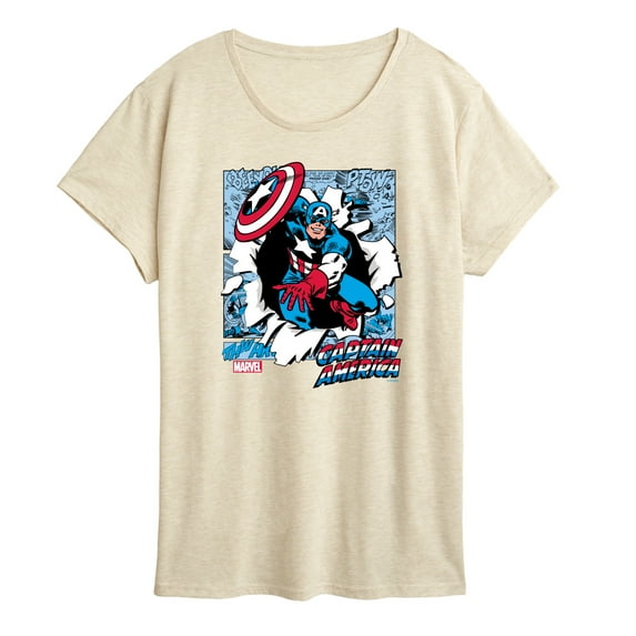 Marvel Captain America - Comic Book Panels - Women's Short Sleeve Graphic T-Shirt