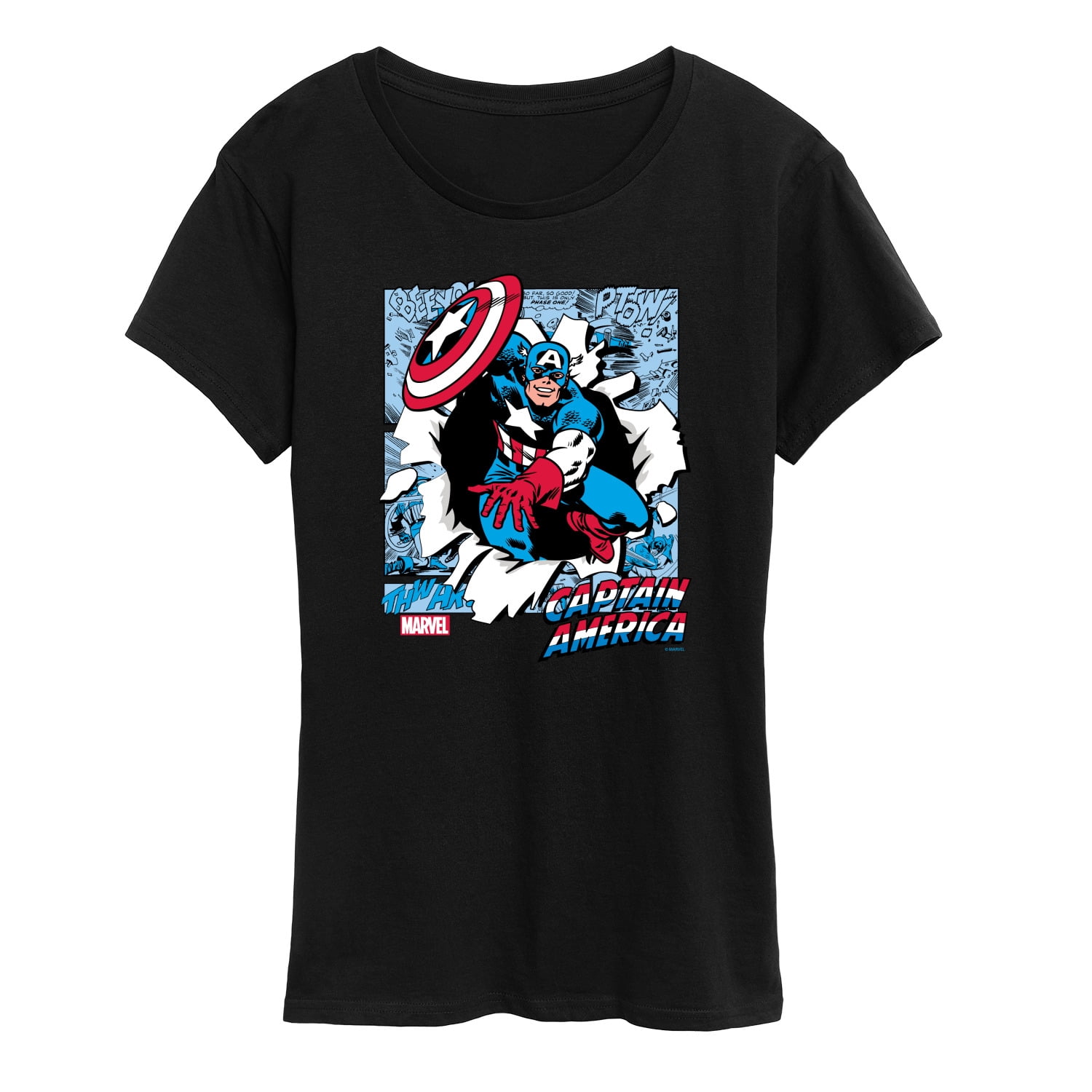 Marvel Captain America - Comic Book Panels - Women's Short Sleeve ...