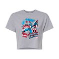 thumbnail image 1 of Marvel Captain America - Comic Book Stickers - Juniors Cropped Graphic T-Shirt, 1 of 5