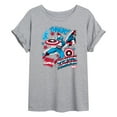 thumbnail image 1 of Marvel Captain America - Comic Book Stickers - Women's Oversized Graphic T-Shirt, 1 of 4