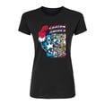 thumbnail image 1 of Marvel - Captain America Comic Panel Portrait - Juniors Fitted Short Sleeve Graphic T-Shirt, 1 of 4