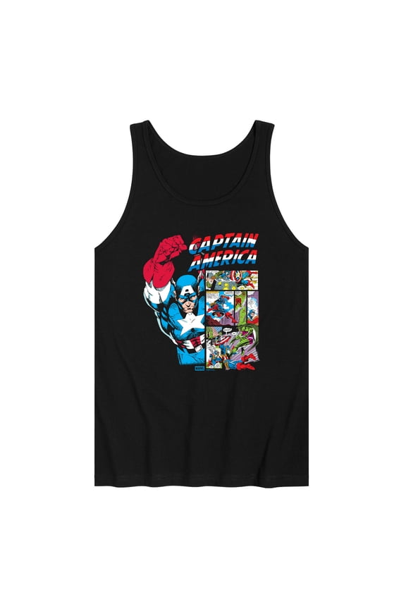 - Captain America Comic Panel Portrait - Men's Sleeveless Graphic Tank