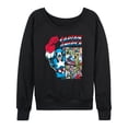 thumbnail image 1 of Marvel - Captain America Comic Panel Portrait - Women's French Terry Long Sleeve Pullover, 1 of 4