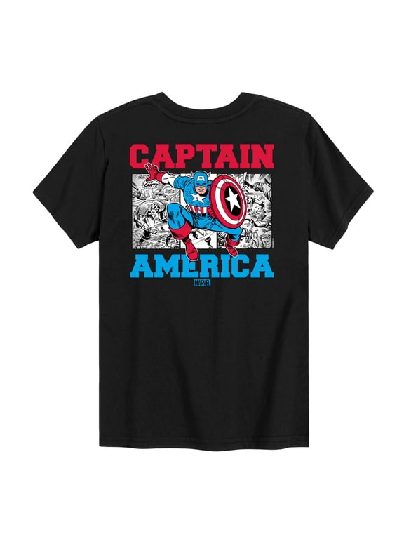- Captain America Comic Boys' Short Sleeve Graphic T-Shirt