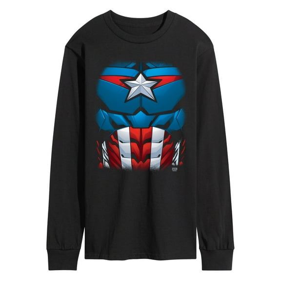 Marvel - Captain America Costume - Men's Long Sleeve Graphic T-Shirt