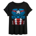 thumbnail image 1 of Marvel - Captain America Costume - Women's Oversized Graphic T-Shirt, 1 of 4