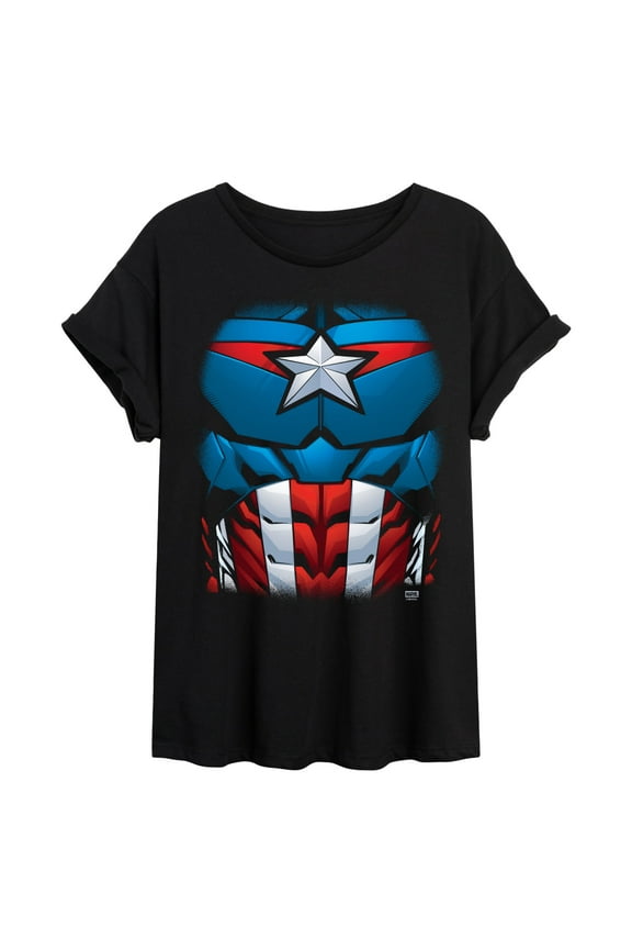 - Captain America Costume - Women's Oversized Graphic T-Shirt