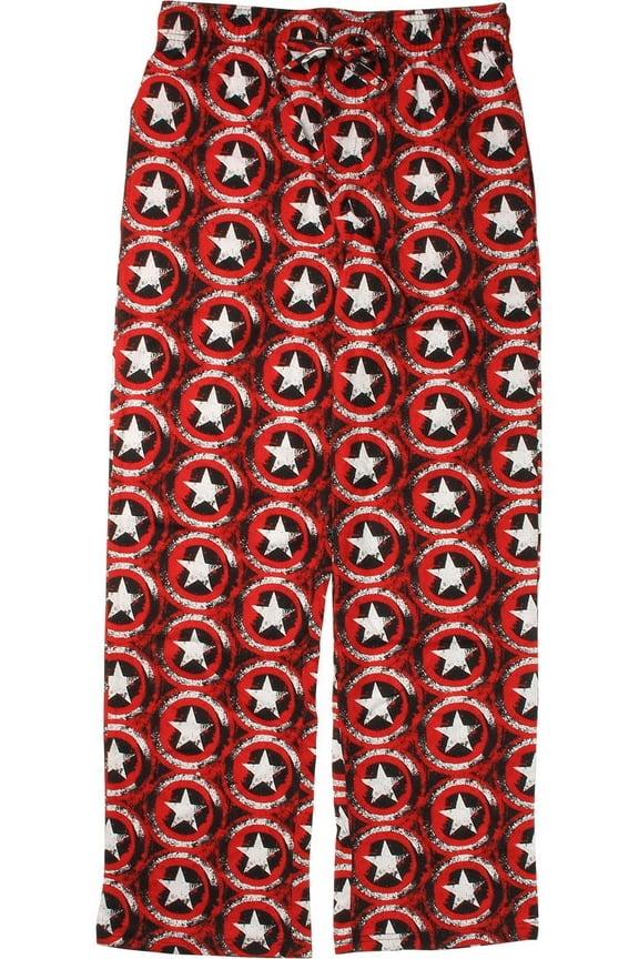 Marvel Captain America Distressed Shield Logo Print Mens Lounge Pants | Small