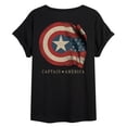 thumbnail image 1 of Marvel - Captain America Flag Pastel - Women's Oversized Graphic T-Shirt, 1 of 4