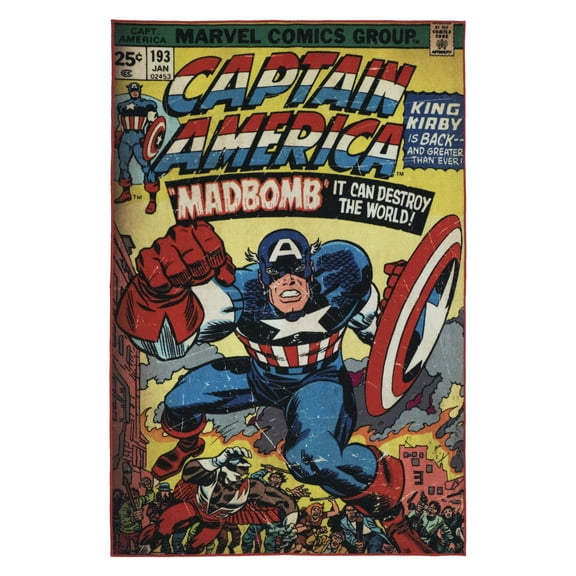 Marvel Captain America HD Comic Cover Rug, 4'6"x6'6"
