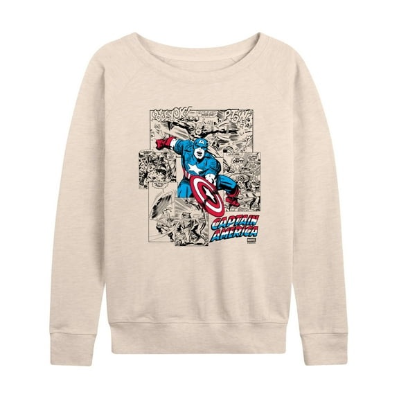 Marvel - Captain America Super Hero Jump - Women's French Terry Long Sleeve Pullover