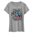 thumbnail image 1 of Marvel - Captain America Super Hero Jump - Women's Short Sleeve Graphic T-Shirt, 1 of 4