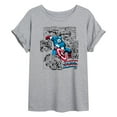 thumbnail image 1 of Marvel - Captain America Super Hero Jump - Women's Oversized Graphic T-Shirt, 1 of 4