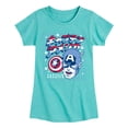 thumbnail image 1 of Marvel Captain America - Katakana - Toddler and Youth Girls Fitted Short Sleeve Graphic T-shirt, 1 of 5