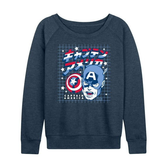 Marvel Captain America - Katakana - Women's French Terry Pullover Sweatshirt