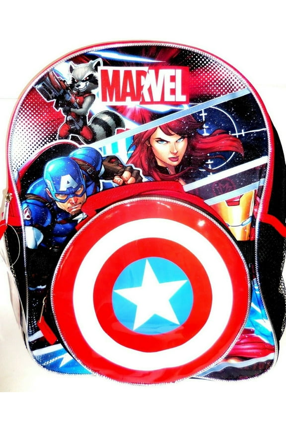 Marvel Captain America Large Backpack with Lunch Box Set 16"