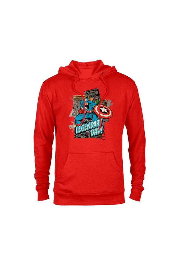 Captain America Legendary Dad Father's Day - Pullover Hoodie for Adults - Customized-Red