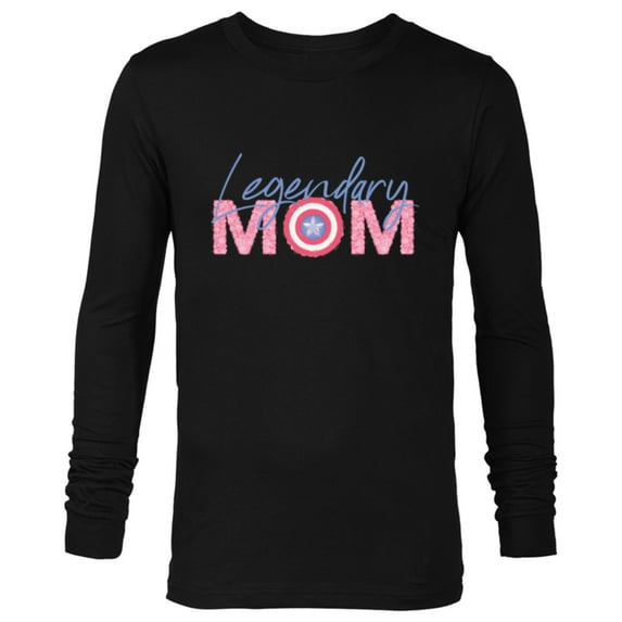 Marvel Captain America Legendary Mom - Long Sleeve T-Shirt for Men - Customized-Black