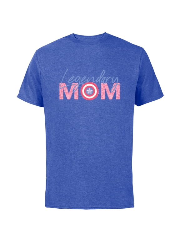 Captain America Legendary Mom - Short Sleeve Cotton T-Shirt for Adults - Customized-Royal Heather