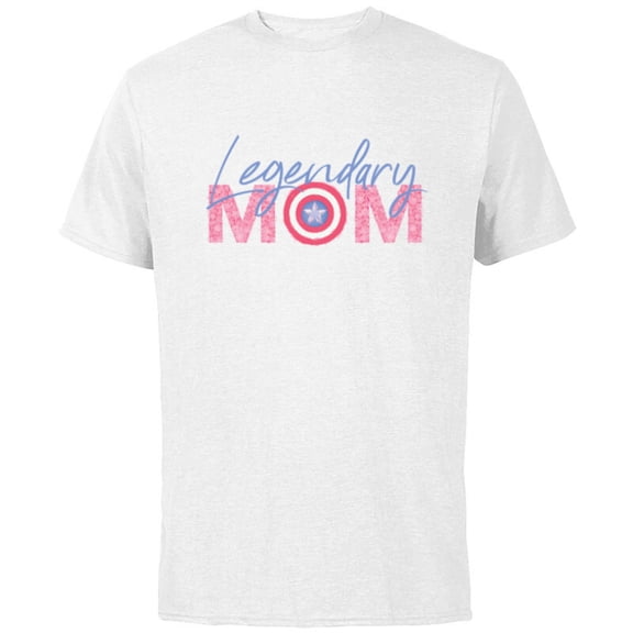 Marvel Captain America Legendary Mom - Short Sleeve Cotton T-Shirt for Adults - Customized-White