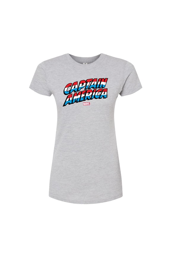 Captain America - Logo - Juniors Fitted Graphic T-Shirt