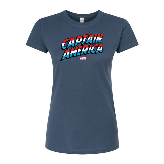 Marvel Captain America - Logo - Juniors Fitted Graphic T-Shirt