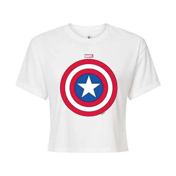 Marvel Captain America - Logo Shield - Juniors Cropped Graphic T-Shirt