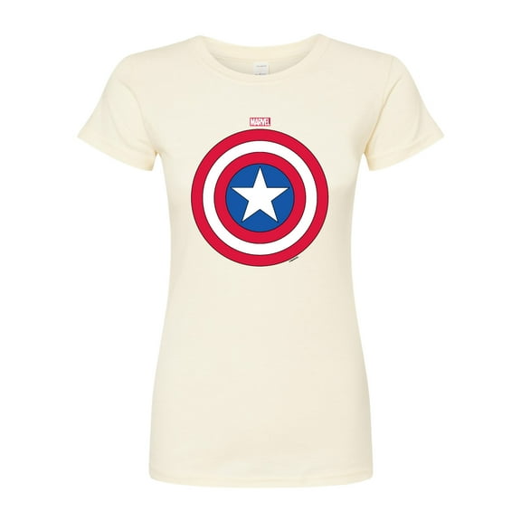 Marvel Captain America - Logo Shield - Juniors Fitted Graphic T-Shirt