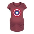 thumbnail image 1 of Marvel Captain America - Logo Shield - Maternity Scoop Neck Graphic T-Shirt, 1 of 5