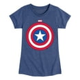 thumbnail image 1 of Marvel Captain America - Logo Shield - Toddler and Youth Girls Fitted Short Sleeve Graphic T-shirt, 1 of 5