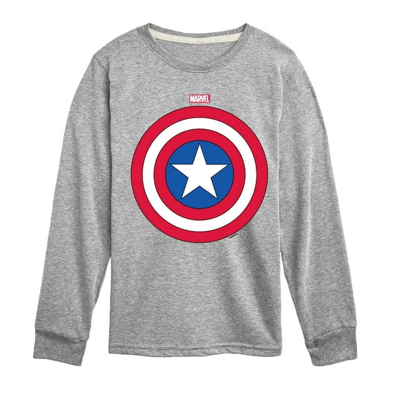Marvel Captain America - Logo Shield - Toddler and Youth Long Sleeve Graphic T-shirt