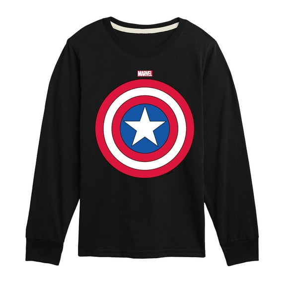Marvel Captain America - Logo Shield - Toddler and Youth Long Sleeve Graphic T-shirt